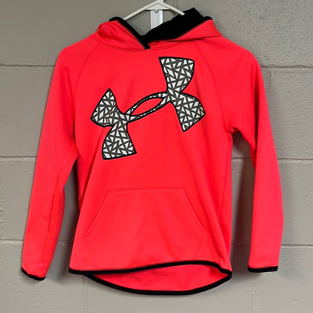 Girls Pink Under Armour Hooded Sweatshirt